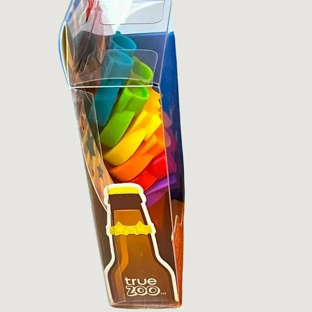 True Zoo Beernoculars Silicone Bottle Markers Set of 6 Sunglasses Drink Charms